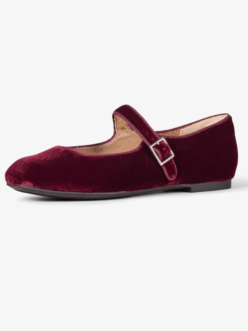 Amazon Burgundy Velvet Mary Jane Flats